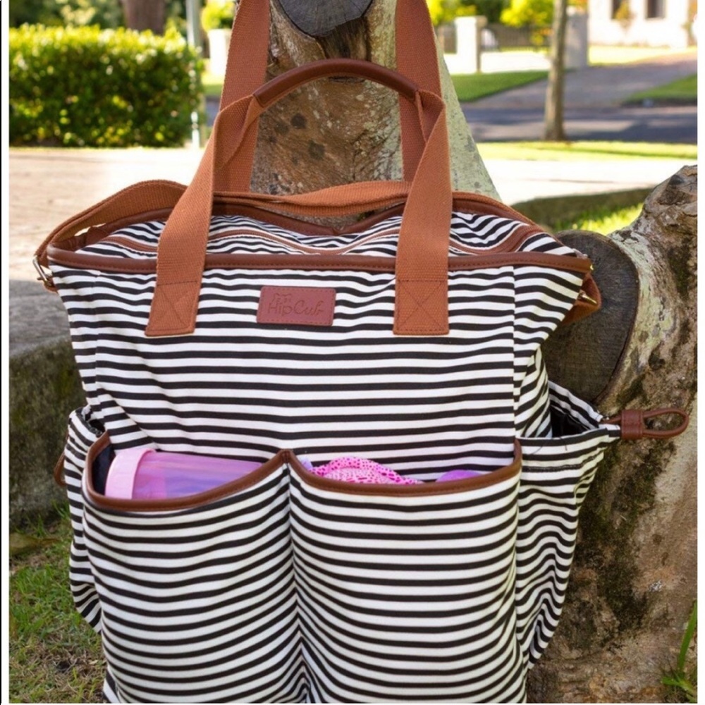 NWOT black and white baby bag